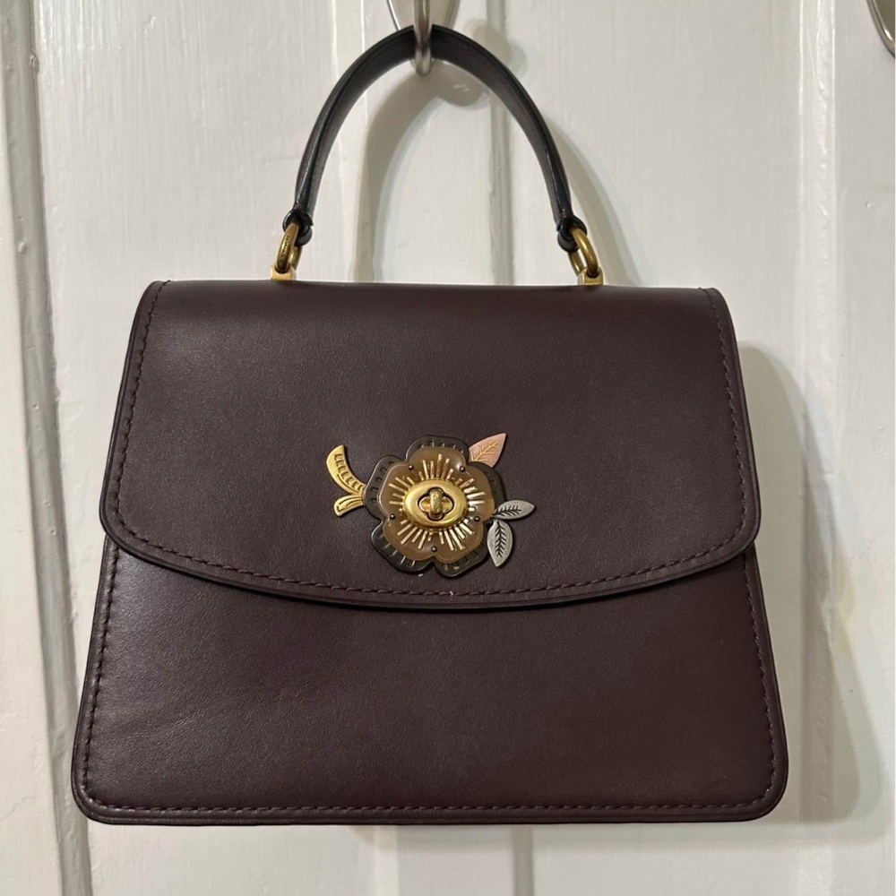 Coach Brown Crossbody Bag with Gold Accents